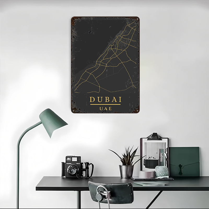 ドバイUAE地図アートプリントポスター、カスタマイズされたレ - Home Decor Dubai のレビューと価格