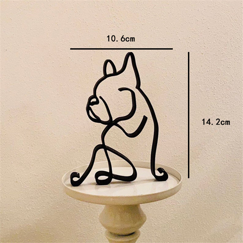犬アート彫刻金属犬抽象ミニマリストアート鉄置物オフィスデスク - Home Decor Y2K のレビューと価格