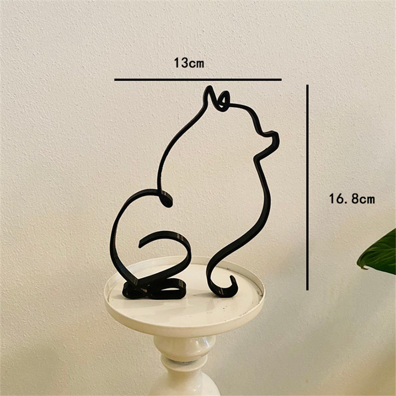 犬アート彫刻金属犬抽象ミニマリストアート鉄置物オフィスデスク - Home Decor Y2K のレビューと価格