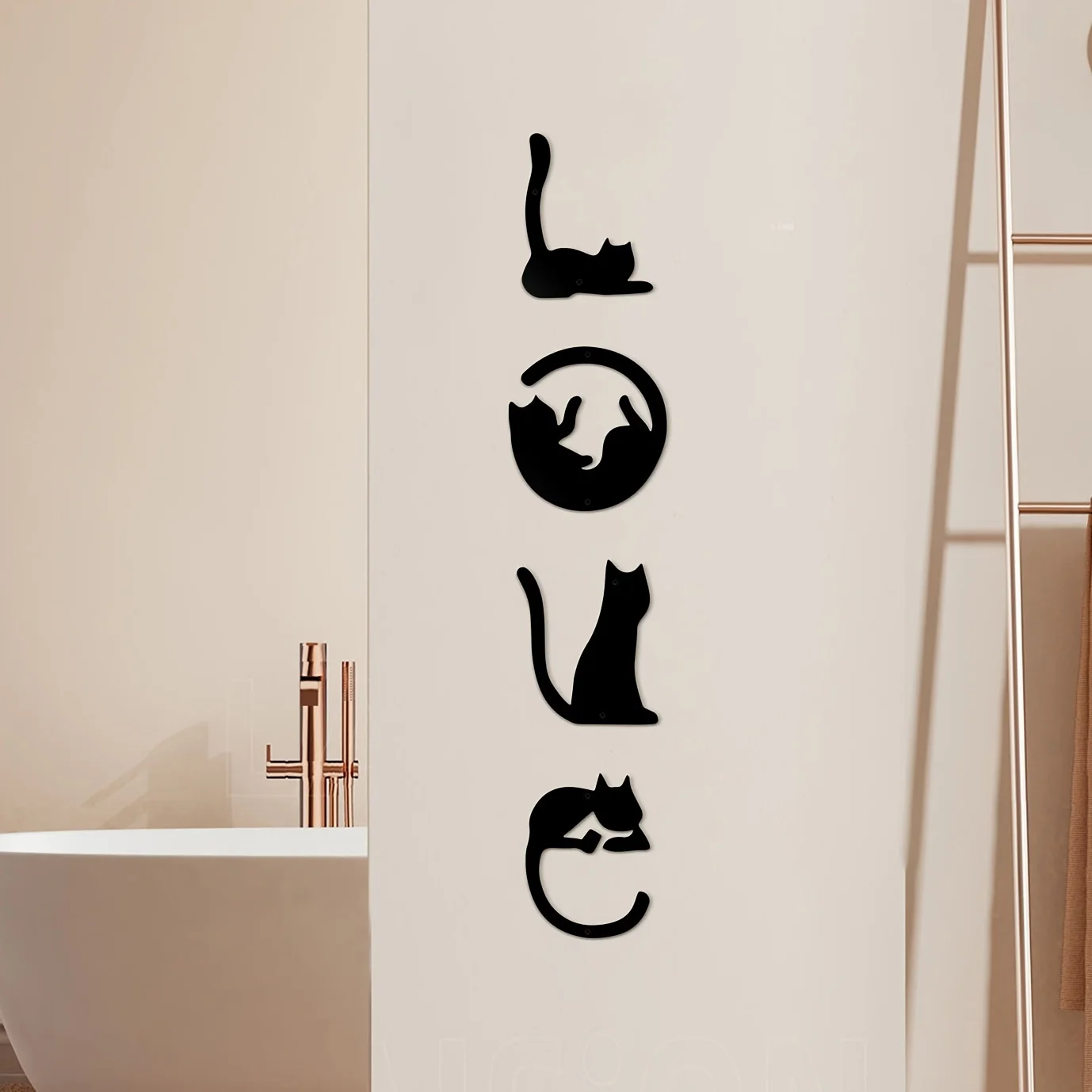Hellooung-かわいい猫の金属の壁の装飾、抽象的な家の - Home Decor Y2K のレビューと価格