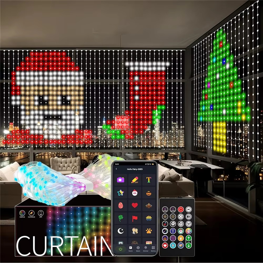 スマートRGBピクセルカーテンライト Bluetoothアプ - Home Decor App のレビューと価格