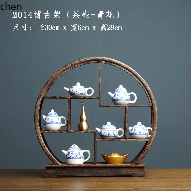 7.15-c13 レトロ禅茶室青と白のティーポットホームリビ - Home Decor Resin のレビューと価格