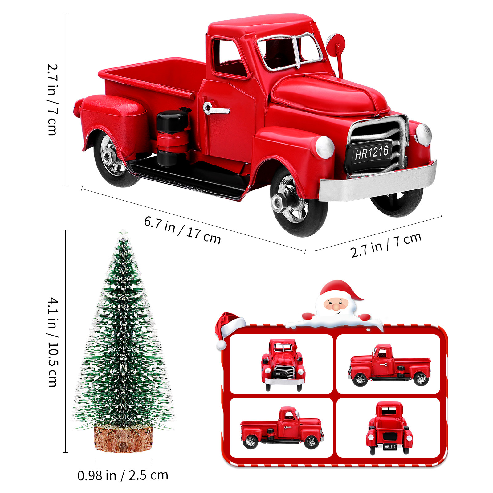 ヴィンテージの赤い金属製トラック クリスマスツリー レトロな - Home Decor Gift のレビューと価格