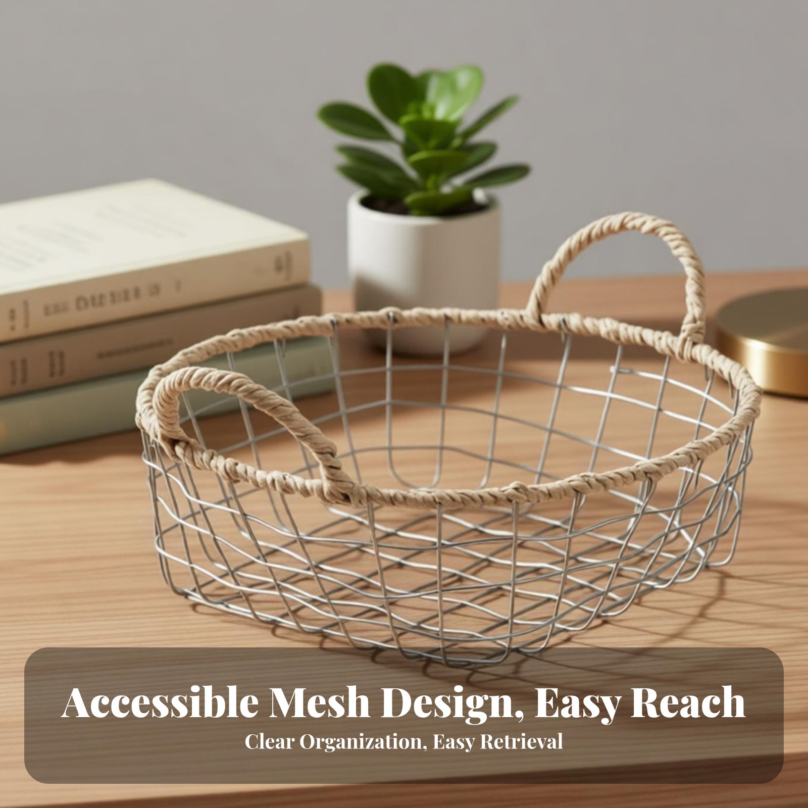カウンタートップユーティリティバスケット、織りデザインのメタ - Woven Wall Basket のレビューと価格