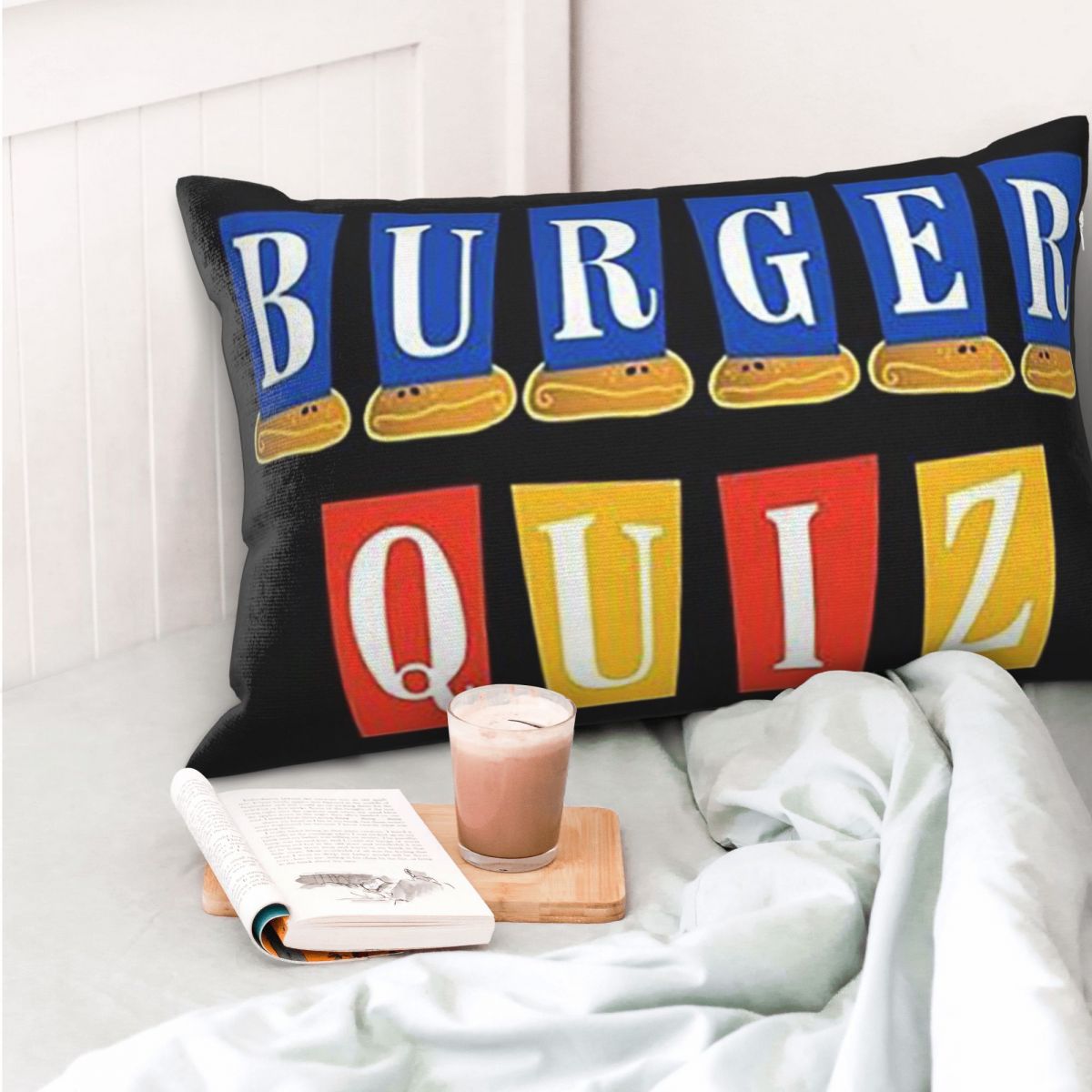 バーガークイズ新しいロゴ長方形枕カバークッションカバー装飾寝 - Home Decor Quiz Free のレビューと価格