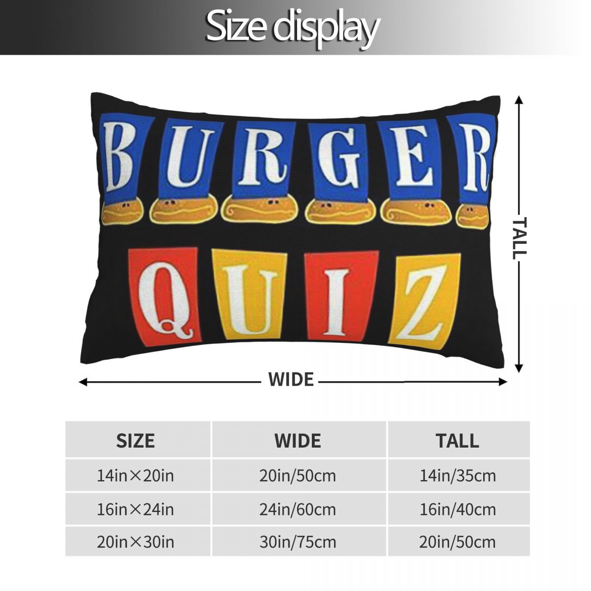 バーガークイズ新しいロゴ長方形枕カバークッションカバー装飾寝 - Home Decor Quiz Free のレビューと価格