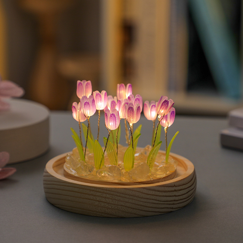 手作りのチューリップの夜の光,創造的なオフィスの雰囲気の装飾 - Home Decor Tulip のレビューと価格