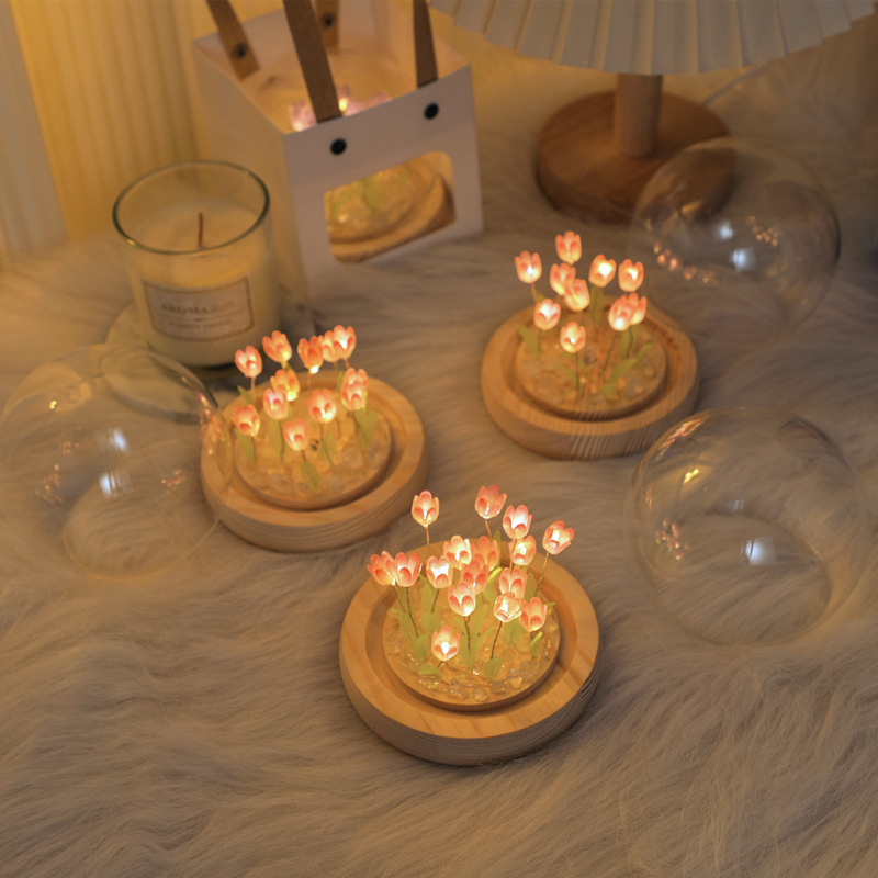 手作りのチューリップの夜の光,創造的なオフィスの雰囲気の装飾 - Home Decor Tulip のレビューと価格