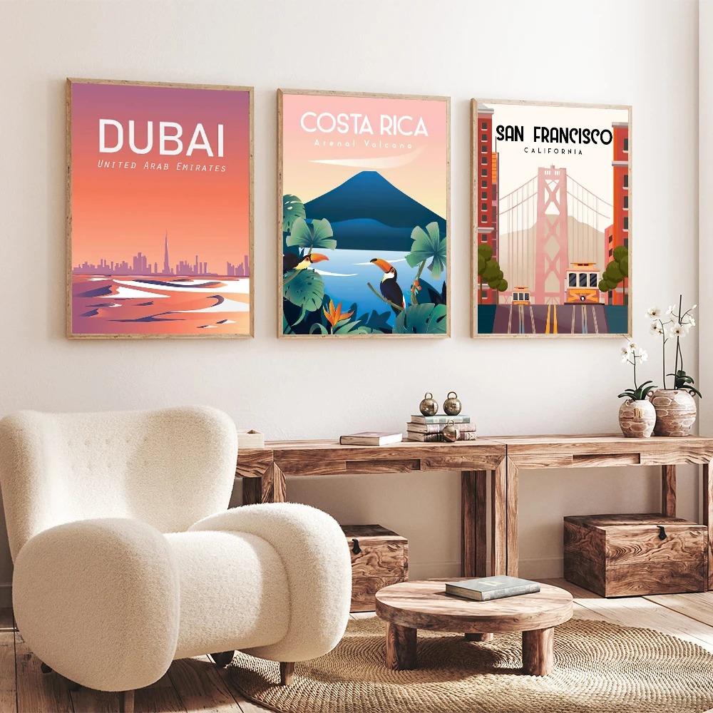 ドバイ、マイアミ、リヨン、ヨセミテ、観光都市のウォールアート - Home Decor Dubai のレビューと価格