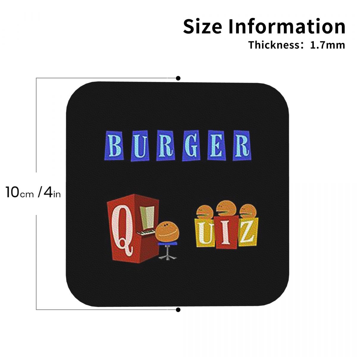 バーガークイズ 新ロゴ コースター キッチン プレースマット - Home Decor Quiz Free のレビューと価格