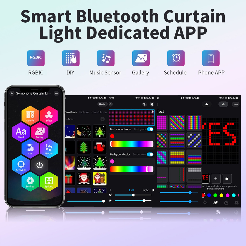 スマート LED カーテンライト APP 制御 RGB 調光 - Home Decor App のレビューと価格