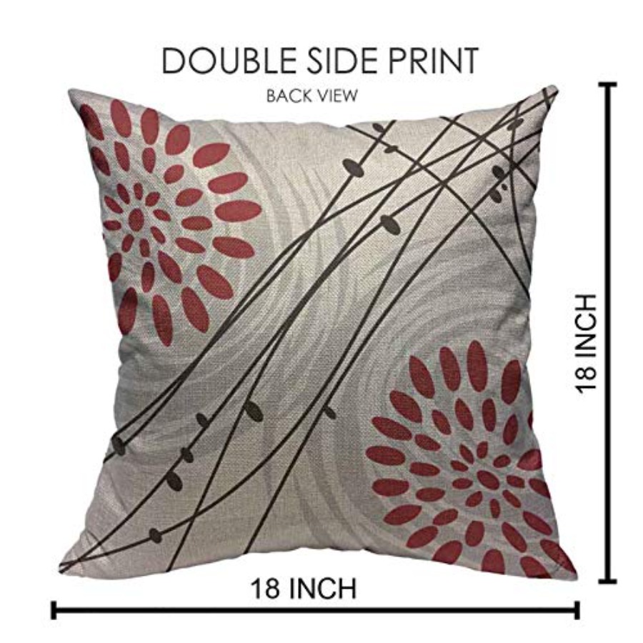 スローピローカバー ブラック ボールドレッド 花柄デザイン  - Decorative Throw Pillow のレビューと価格
