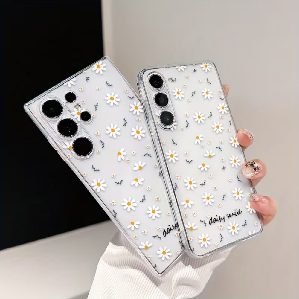 黄色の白いデイジーの花柄スマホケース Samsung Gal - Home Decor Yellow のレビューと価格