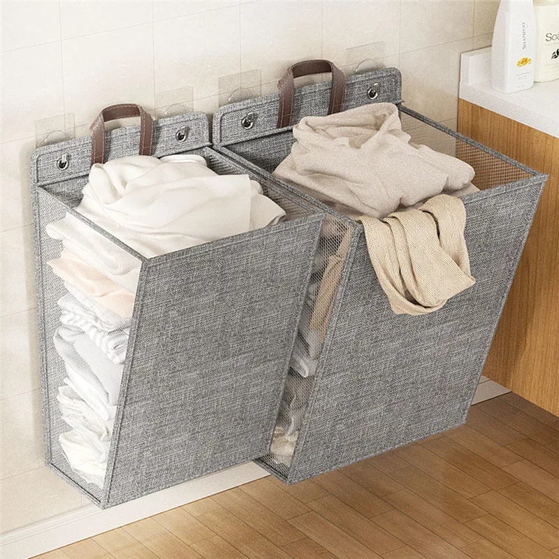 1 PC 折りたたみ式粘着ランドリーバスケットハンパー多機能 - Woven Wall Basket のレビューと価格