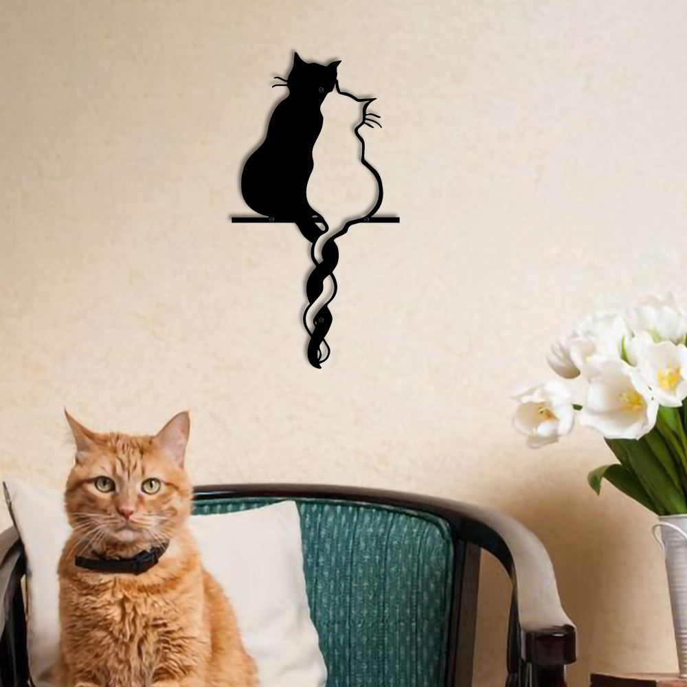 猫の壁のための金属製の家の装飾品,吊り下げられた壁のオーナメ - Home Decor Y2K のレビューと価格