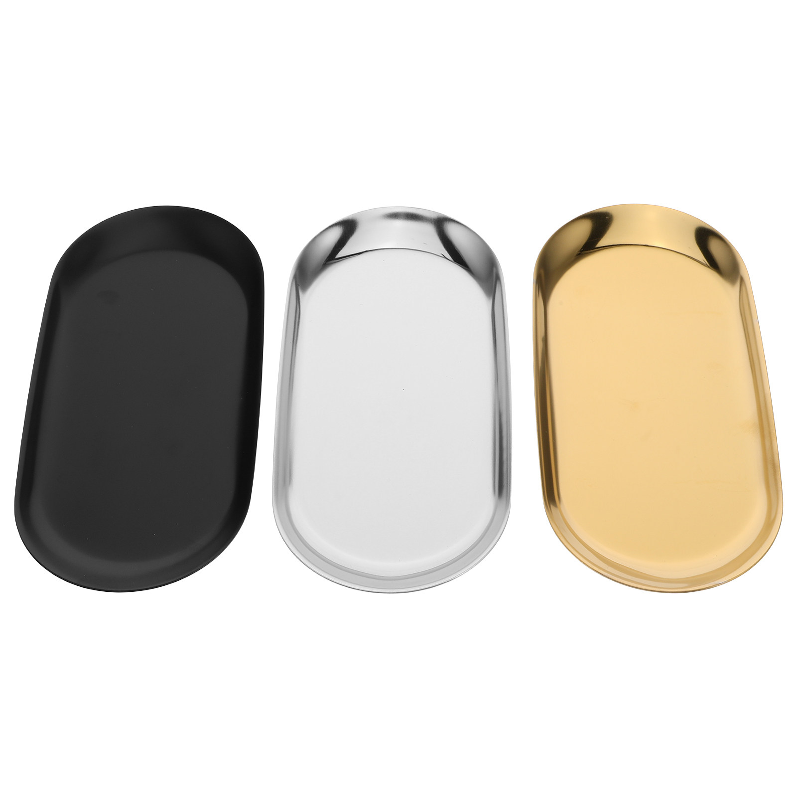 3個セット ステンレス製オーバル型北欧風トレイセット スタイ - Home Decor Organizer のレビューと価格
