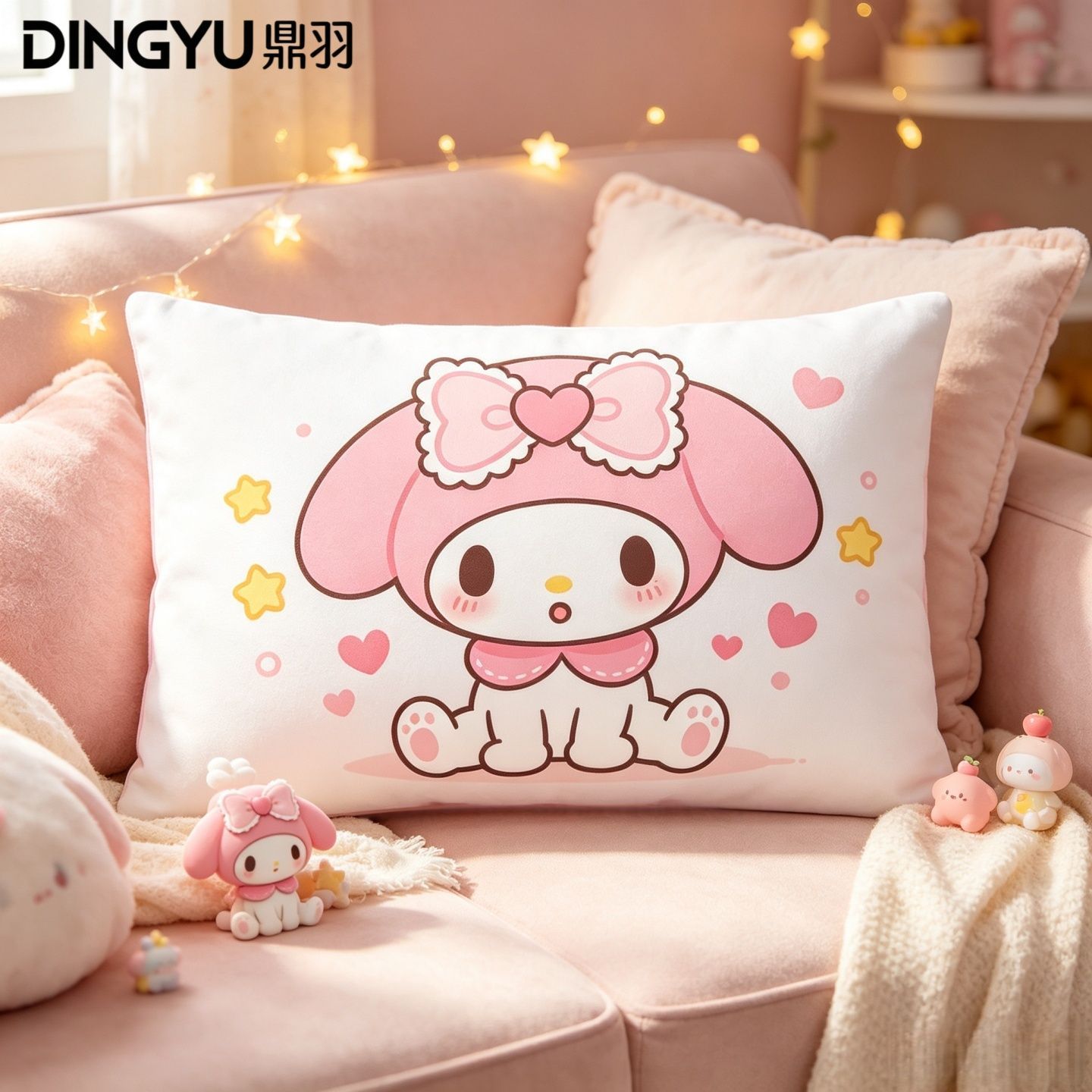 ハローキティ漫画クリスタルベルベットスローピローソフトバック - Decorative Throw Pillow のレビューと価格
