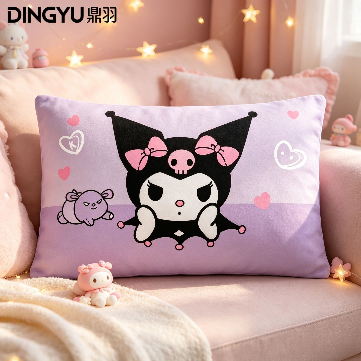 ハローキティ漫画クリスタルベルベットスローピローソフトバック - Decorative Throw Pillow のレビューと価格