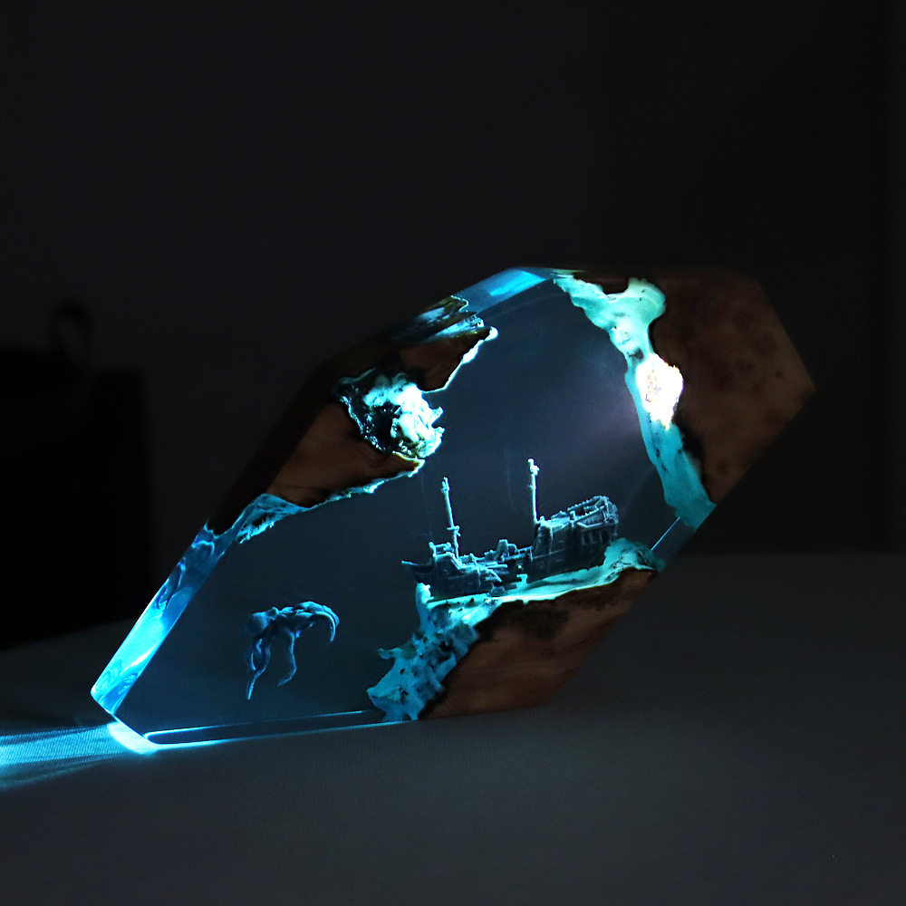 森の妖精鹿デスクトップアート、パーソナライズされた発光オーナ - Home Decor Resin のレビューと価格