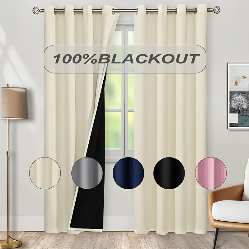 1枚入り 100%遮光カーテン 黒裏地付き 多色断熱ドレープ - Home Decor Wall Panels のレビューと価格