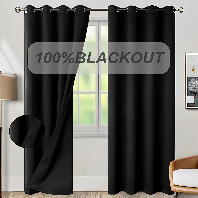 1枚入り 100%遮光カーテン 黒裏地付き 多色断熱ドレープ - Home Decor Wall Panels のレビューと価格