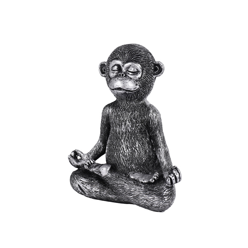 瞑想中の猿の像 樹脂製 ヨガ仏像 ホームデコレーション彫刻  - Home Decor Resin のレビューと価格