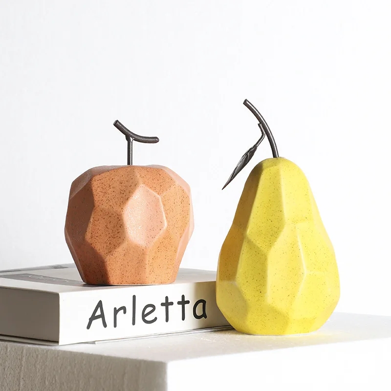 北欧彫刻セラミックリンゴ梨置物家の装飾アクセサリーフルーツ装 - Home Decor Modern Organic のレビューと価格