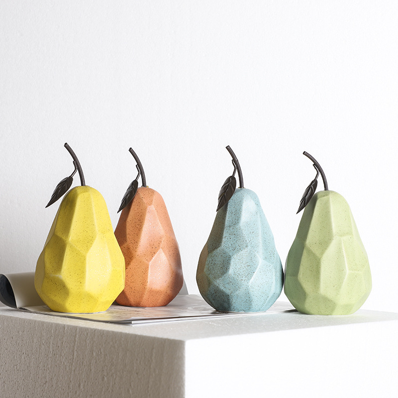 北欧彫刻セラミックリンゴ梨置物家の装飾アクセサリーフルーツ装 - Home Decor Modern Organic のレビューと価格