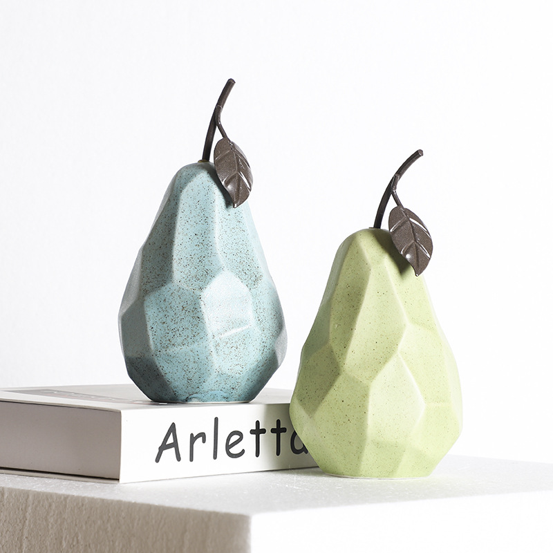 北欧彫刻セラミックリンゴ梨置物家の装飾アクセサリーフルーツ装 - Home Decor Modern Organic のレビューと価格