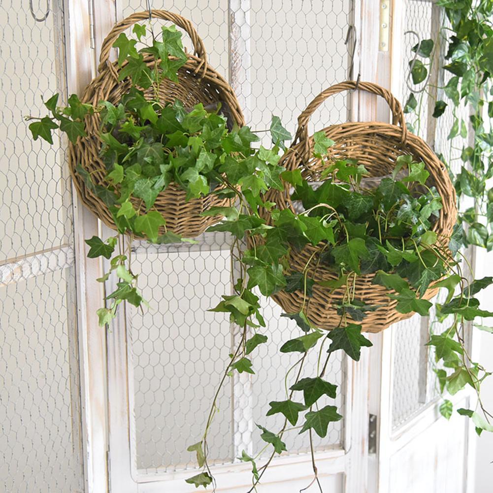手作り籐籐フラワープランター壁掛け籐ラタムバスケット庭つるポ - Woven Wall Basket のレビューと価格